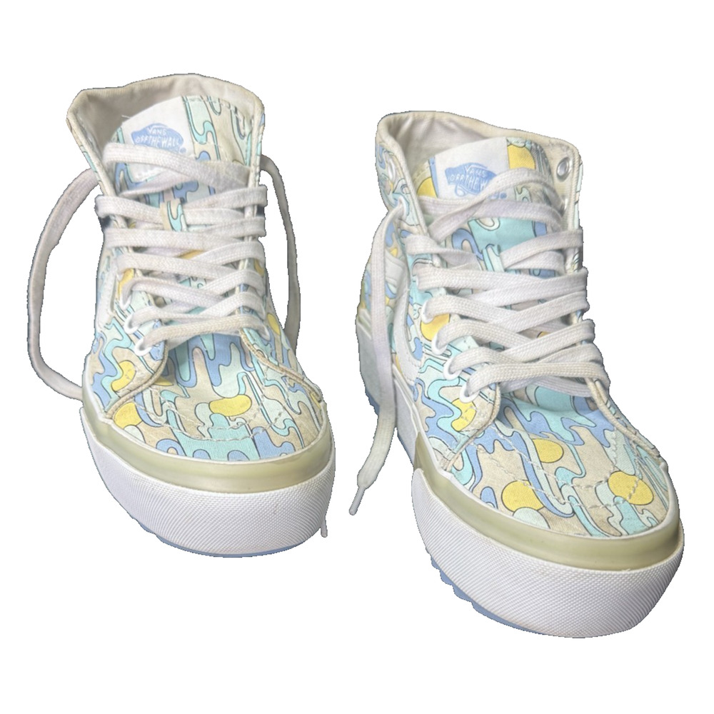 Vans Sk8 Hi Platform Sneakers UV Ink Sunwaves White Size 5M/6.5W